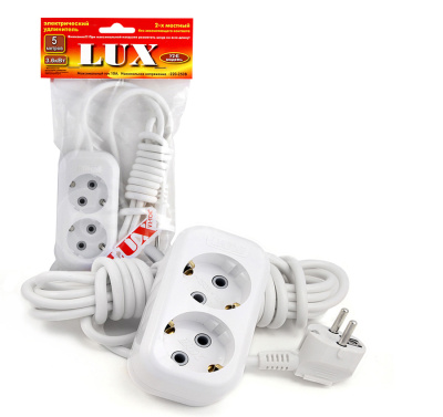 Удлинитель евро LUX 5м 2 роз
