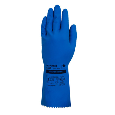 Перчатки защитные КЩС латексные L синий (444КНSС)