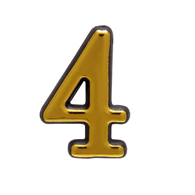 Цифра Большая пластик "4" золото