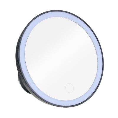 ЮниLook Зеркало с LED-подстветкой, пластик, стекло d-15см, без батареек.