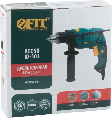 Дрель ударная FIT 500Вт 80050 коробка