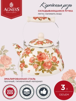 Чайник 3,0л Корейская роза 934-397
