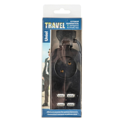 Удлинитель Travel S-CT1-1.5U 1гн*1,5м 4USB 2,1А черн.11133