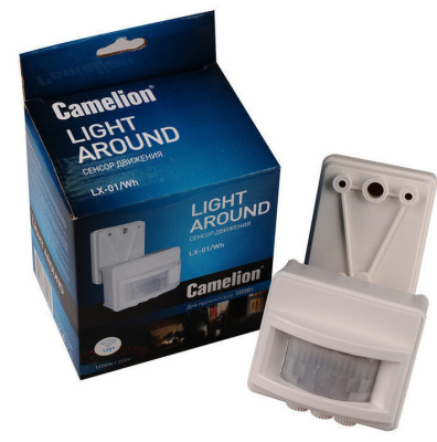 Датчик движения Camelion LX-01 500Вт белый д/прожекторов