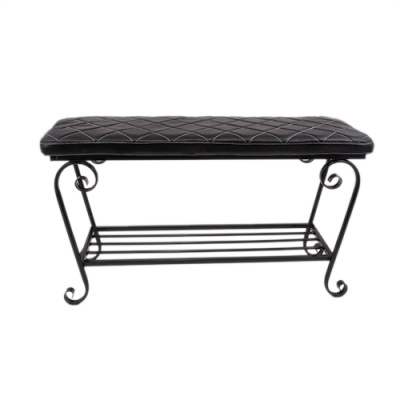 Банкетка-обувница 90см Ковка кож/зам 99 /черн