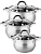 Набор кастрюль НМ 5204 5-тикапс.дно 6предм 1,4л+2л+2,8л