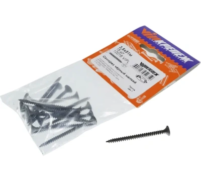 Саморез черный 3,5/51м 15шт 10016