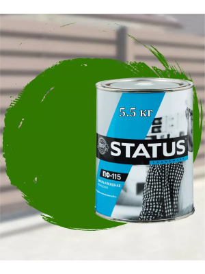 Эмаль  ПФ-115 (Ярко-зеленая) 5,5кг "STATUS"