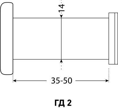 Глазок  АЛЛЮР ГД-2 БШт 35-50мм d=16мм золото 180гр