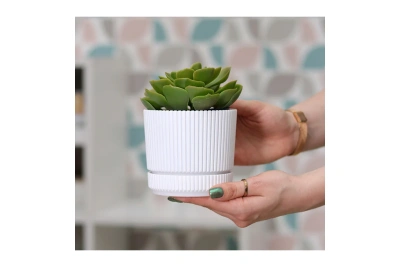 Горшок д/цветов СТРИП 1,3л с подставкой (белый)М 3246