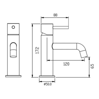 Смеситель для умывальника G016085 белый, нерж.сталь