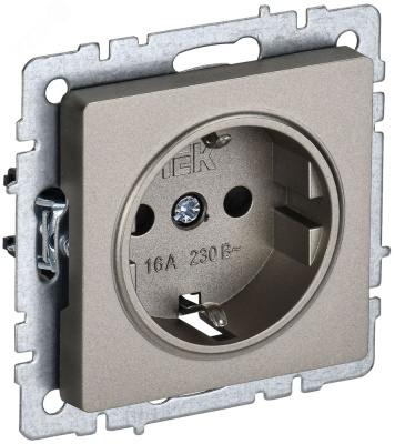 Розетка 1СП евро мех. 10А шампань Brite BR-R11-16-K37