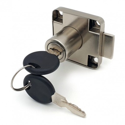 Замок мебельный 138 хром 19х22 мм+планка