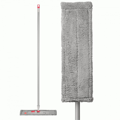 Швабра плоская микрофибра Стефано, серая 14х43см 