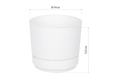 Горшок д/цветов СТРИП 1,3л с подставкой (белый)М 3246