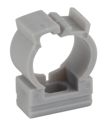 39099 Крепеж д/трубы 16мм сер.с фиксатором