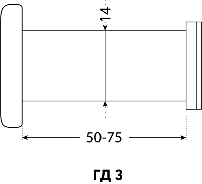 Глазок  АЛЛЮР ГД-3 БШт 50-75мм d=14мм золото