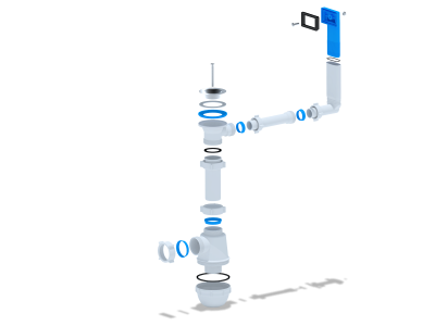 Сифон для кухни с переливом Ани Грот АО140 1 1/2"*40