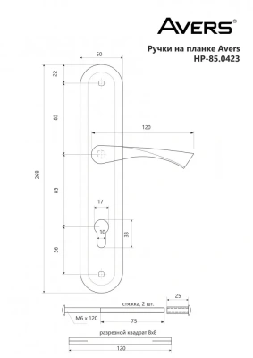 Ручки на планке AVERS HP-85.0423-CR