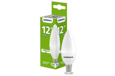 Лампа Софит 12Вт 4К Е14 С35 Generica 1647620