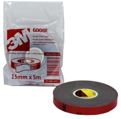 Скотч двусторонний 15мм*5м 3М  (красный) 5386-1006-4