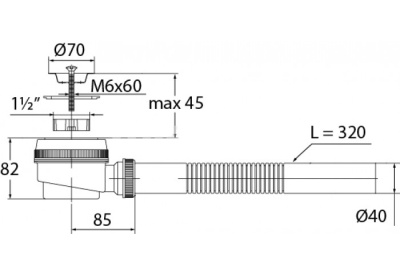ВП6861 Сифон для душевого поддона