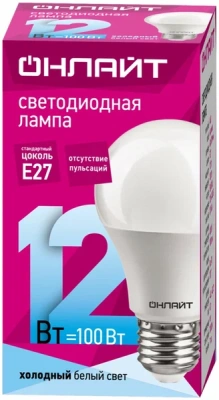 Лампа Онлайт А60-12W-4000K-E27 71655