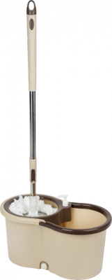 Швабра Торнадо с ведром, металл. центрифуга, на колес. 2 насадки 107174