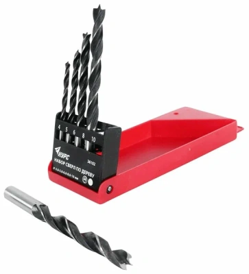 Набор сверл по дереву 5шт (4-5-6-8-10мм) 36102