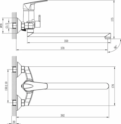 Смеситель для ванны D40-32