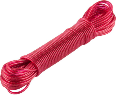 Шнур ЗУБР "Мастер" бельевой,стальная сердцевина, в пласт.оплётке,15м