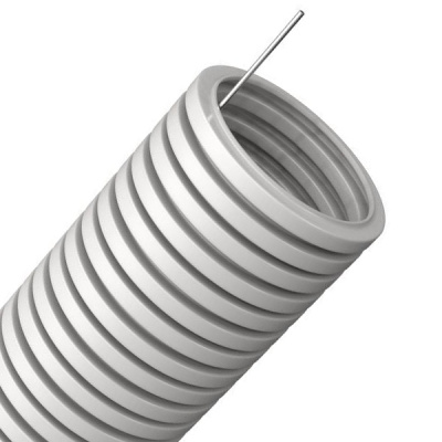 Труба гофр.16мм ПВХ (серая) с зондом 10м