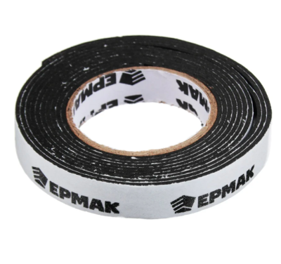 Лента двух/сторонняя 12мм-2м черная ЕРМАК (472-015)