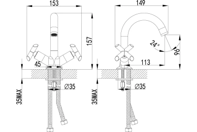 Смеситель для умывальника LM7507C PRACTICA