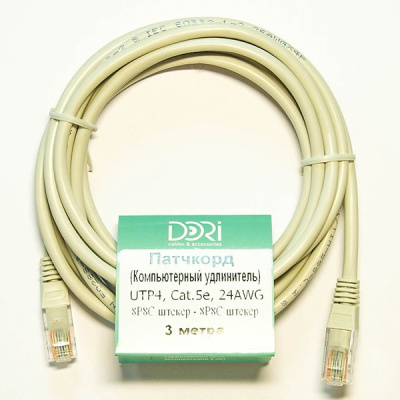 Патч-корд UTP4 cat5е 3м 2632 Дори