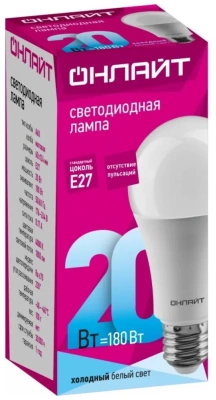 Лампа Онлайт А60-20-230-4К-Е27 61158