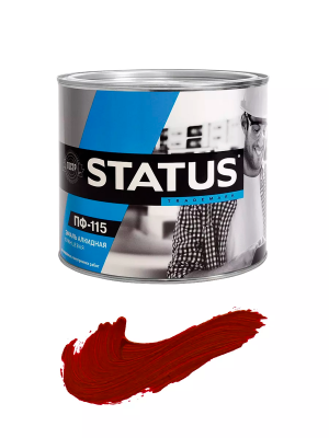 Эмаль ПФ-115 красная 0,8кг "STATUS"