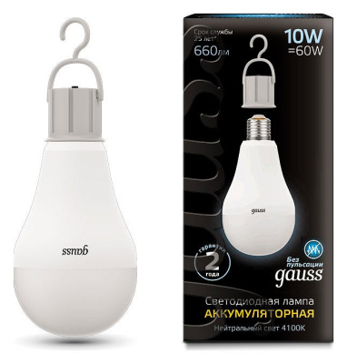 Лампа Gauss 10Вт А60 4К Е27 черн.аккам.102402200