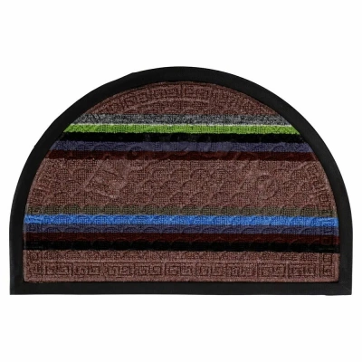  Коврик придверный, ворсовый с резиновой каймой, полукруг 40х60см