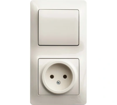 Блок (роз.+1-кл.выкл.) GSL000260 беж.