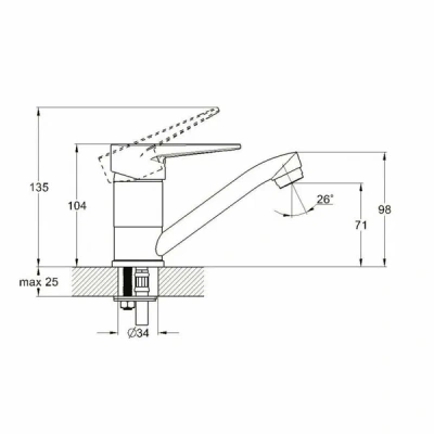 Смеситель для кухни GLAUF/Solone  4L-B045