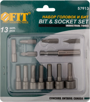 Набор бит и головок 13шт 57913