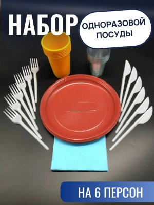 Набор однораз.посуды на 6 персон пикник