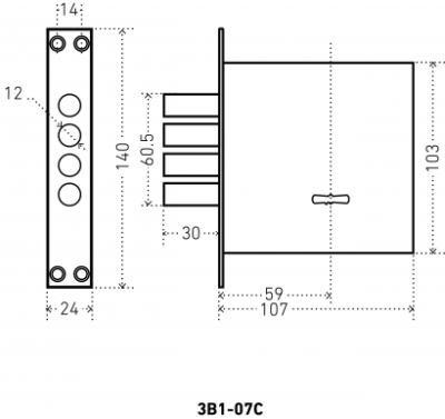 Замок врезной АЛЛЮР ЗВ1-07-С б/о/р