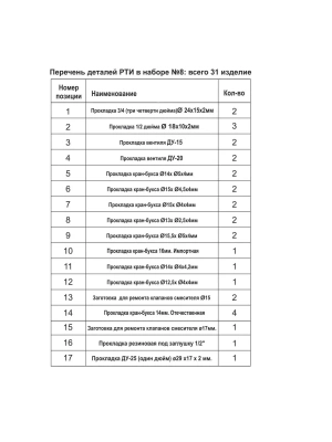Комплект для ремонта №8