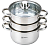 Кастрюля-пароварка 5,5л 4пр. 2,5л+2 пароварки 5101-02