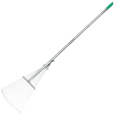 Грабли веерные провол.разд, 15 зубьев на алюм.ручке с фиксатором №2