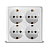 Розетка 4ОП с/з квадр. Олимп бел.