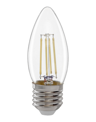 Лампа General  7W Е27 6500К свеча прозр.