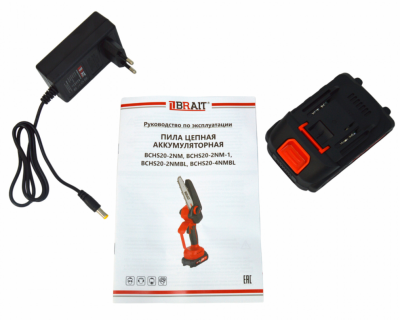 Пила цепная аккам. BRAIT BCHS20-2NM 2Ач 20В 1АКБ 180Вт 150мм шина 6" 37зв кейс ЗУ